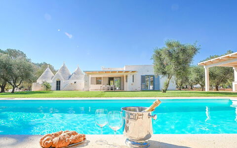 Trulli Heaven: Blue, Estate, Shade, Lawn, Farmhouse, Landscaping, Swimming Pool, Villa, Hacienda