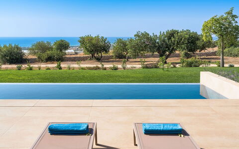 Villa Miriam: Blue, Swimming Pool, Composite Material, Outdoor Furniture, Shade, Resort, Sunlounger, Landscaping, Eco Hotel, Chaise Longue