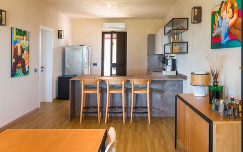 Villa Paprika: Furniture, Interior Design, Wood, Flooring, Kitchen & Dining Room Table, Floor, Chair, Table, Ceiling, Dining Room