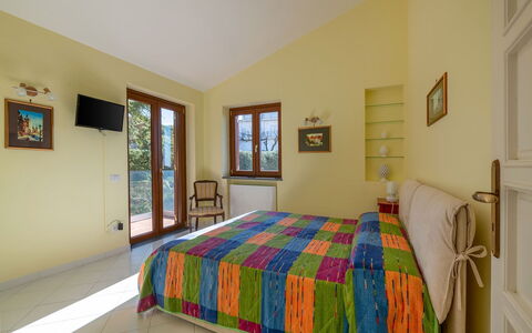 Villa Ava: Furniture, Interior Design, Bed, Floor, Bedroom, Flooring, Wood, Room, Ceiling, Bed Sheet