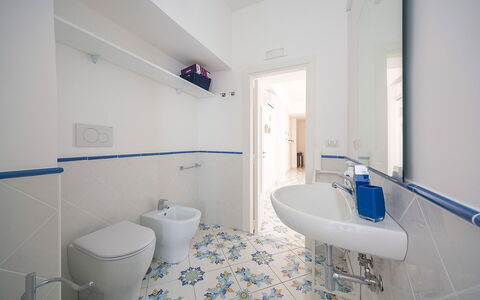 Maison Maiori: Flooring, Floor, Interior Design, Plumbing Fixture, Tile, Composite Material, Plumbing, Bathroom, Tap