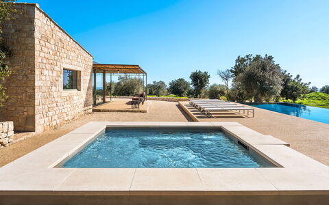 Villa del Sole: Blue, Swimming Pool, Composite Material, Estate, Shade, Resort, Design, Landscaping, Villa, Eco Hotel