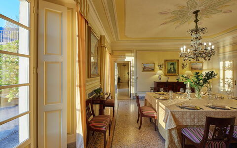 Villa Silva: Furniture, Interior Design, Chair, Table, Dining Room, Flooring, Ceiling, Wood, Room, Floor