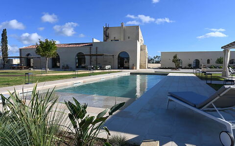 Masseria Loyola: Estate, Landscaping, Hacienda, Garden, Concrete, Villa, Yard, Shade, Courtyard, Mansion