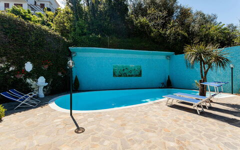 Villa Angel: Blue, Swimming Pool, Water, Composite Material, Resort, Leisure, Outdoor Furniture, Eco Hotel, Shade, Landscaping