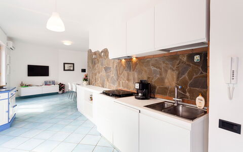 Villa Angel: Kitchen, Flooring, Interior Design, Major Appliance, Countertop, Kitchen Appliance, Floor, Ceiling, Home Appliance, Lighting