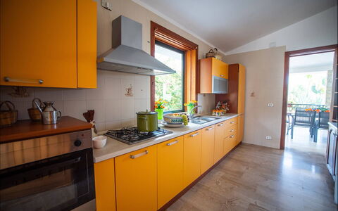 Villa la Randa: Kitchen, Kitchen Appliance, Countertop, Major Appliance, Wood, Interior Design, Kitchen Sink, Cabinetry, Kitchen Stove, Home