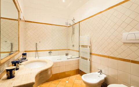 Casa Dorothea 3: Bathroom, Flooring, Floor, Plumbing Fixture, Interior Design, Bathroom Sink, Bathtub, Sink, Tap, Ceiling