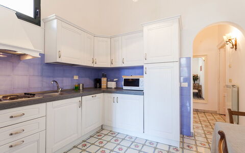 Casa Li Galli: Flooring, Countertop, Kitchen, Cabinetry, Floor, Kitchen Appliance, Interior Design, Major Appliance, Cupboard, Ceiling