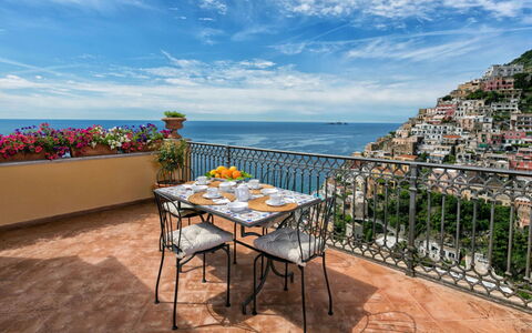 Casa Praiano: Sea, Coast, Coastal And Oceanic Landforms, Balcony, Ocean, Resort, Flowerpot, Resort Town, Houseplant, Bay