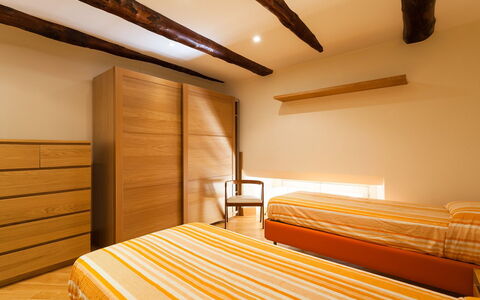 Casa Rossella: Interior Design, Wood, Furniture, Flooring, Yellow, Bed, Floor, Bedroom, Ceiling, Bed Sheet