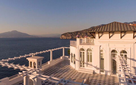 Villa Correale: Architecture, Mansion, Balcony, Column, Estate, Villa, Palace, Hacienda