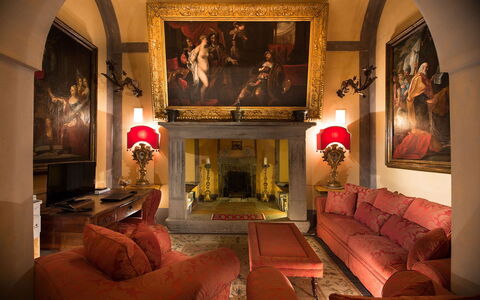 Palazzo Santa Croce: Furniture, Interior Design, Flooring, Ceiling, Lighting, Floor, Picture Frame, Light Fixture, Room, Living Room
