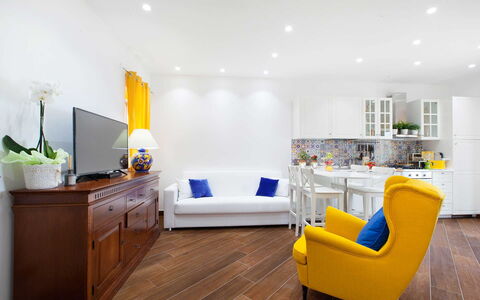 Villa del Saraceno: Furniture, Interior Design, Flooring, Floor, Couch, Wood, Table, Ceiling, Room, Living Room