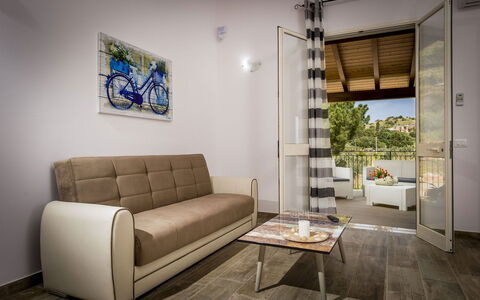 Villa Gea: Furniture, Interior Design, Flooring, Floor, Room, Apartment, Couch, Home, Living Room, Ceiling