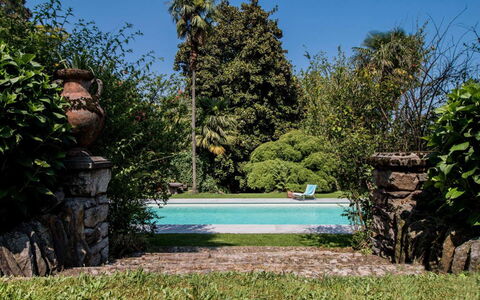 Villa Romantica: Blue, Shrub, Garden, Swimming Pool, Shade, Landscaping, Leisure, Resort, Backyard