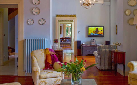 Villa Virginia: Furniture, Interior Design, Wall, Flooring, Wood, Table, Room, Floor, Ceiling, Living Room