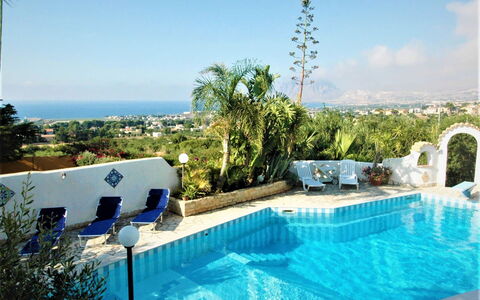 Villa Lo Capo: Blue, Swimming Pool, Resort, Outdoor Furniture, Furniture, Eco Hotel, Chair, Hacienda, Sunlounger, Flowerpot