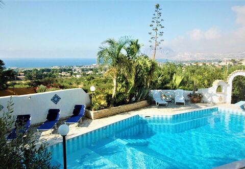 Villa Lo Capo: Blue, Swimming Pool, Resort, Outdoor Furniture, Furniture, Eco Hotel, Chair, Hacienda, Sunlounger, Flowerpot
