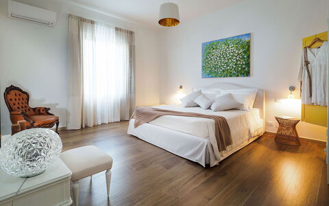 Sun Stone: Furniture, Interior Design, Flooring, Bed, Floor, Wood, Bedroom, Ceiling, Room, Wood Flooring
