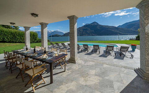 Villa Angela: Mountain, Furniture, Mountain Range, Chair, Shade, Resort, Outdoor Furniture, Valley, Ridge, Swimming Pool