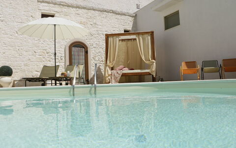 Masseria San Michele: Swimming Pool, Furniture, Composite Material, Outdoor Furniture, Resort, Umbrella, Chair, Houseplant, Hotel, Sunlounger