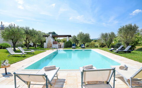 Trulli Martina: Blue, Swimming Pool, Resort, Garden, Outdoor Furniture, Estate, Hacienda, Landscaping, Backyard, Eco Hotel
