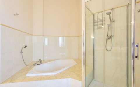 Villa Acquamarina: Flooring, Floor, Interior Design, Plumbing Fixture, Bathroom, Ceiling, Room, Shower, Plumbing, Tap