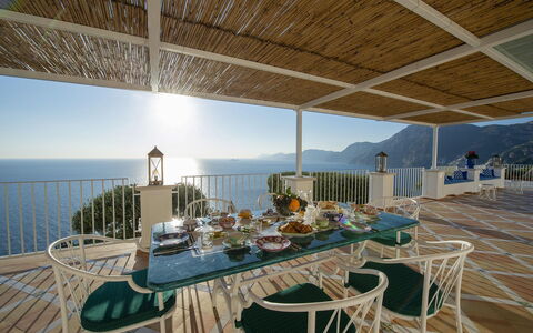 Villa Melissa: Furniture, Table, Resort, Chair, Kitchen & Dining Room Table, Sea, Dining Room, Coast, Balcony, Eco Hotel