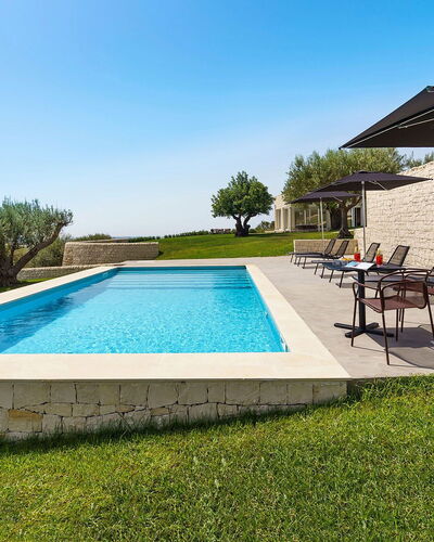Green Hill: Swimming Pool, Blue, Composite Material, Resort, Flagstone, Estate, Garden, Landscaping, Outdoor Furniture, Farmhouse
