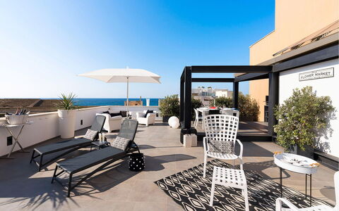 Dimora Simona: Furniture, Chair, Outdoor Furniture, Apartment, Interior Design, Table, Resort, Balcony, Shade, Patio