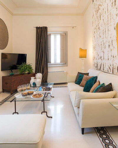 Dimora Simona: Furniture, Interior Design, Flooring, Floor, Table, Living Room, Room, Couch, Textile, Ceiling