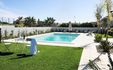 Villa Emma: Swimming Pool, Resort, Composite Material, Leisure, Outdoor Furniture, Eco Hotel, Shade, Garden, Landscaping, Backyard