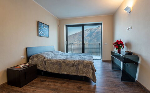 Villa Perla: Furniture, Interior Design, Room, Floor, Bed, Bedroom, Apartment, Ceiling, Bed Sheet, Pillow