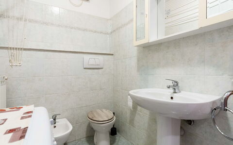 Milena: Flooring, Floor, Interior Design, Plumbing Fixture, Room, Sink, Toilet, Ceiling, Plumbing, Bathroom