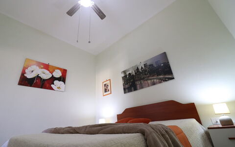 Lucia: Interior Design, Wall, Flooring, Furniture, Ceiling, Floor, Room, Bed, Picture Frame, Bedroom