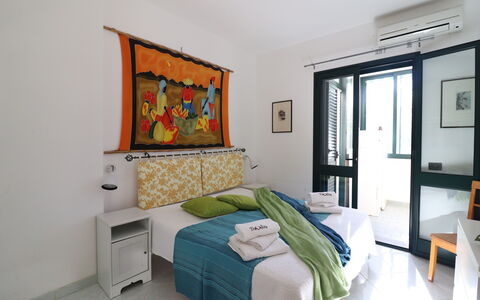 Noemi'S House in Otranto: Furniture, Interior Design, Bedroom, Wall, Bed, Floor, Flooring, Wood, Bed Sheet, Ceiling