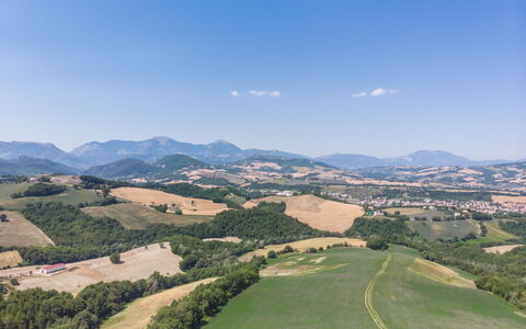 Villa Felice, Private Pool and Hills: Mountainous Landforms, Green, Hill, Natural Landscape, Grassland, Mountain, Highland, Ecoregion, Landscape, Horizon