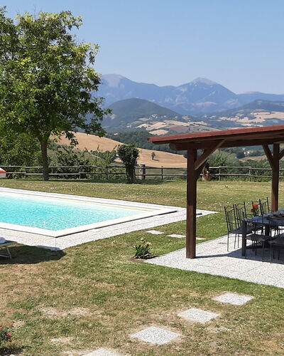 Villa Felice, Private Pool and Hills: Swimming Pool, Hill, Mountain Range, Outdoor Furniture, Leisure, Farmhouse, Resort, Eco Hotel, Ridge, Valley