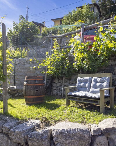 Valtellina 645: Stone Wall, Flowerpot, Garden, Houseplant, Flagstone, Landscaping, Outdoor Furniture, Shade, Backyard