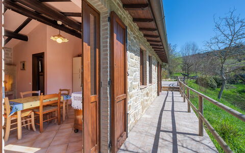 Il Giuncheto, Pool, Amazing View, Umbrian Countrys: Wood, Door, Cottage, Hardwood, Wood Stain, Kitchen & Dining Room Table, Brick, Porch, Plank, Farmhouse