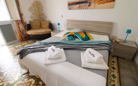 Kyma'S House: Furniture, Bedroom, Floor, Bed, Flooring, Textile, Linens, Interior Design, Bed Sheet, Bedding