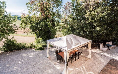 Villa Checco: Shade, Gazebo, Canopy, Pavilion, Outdoor Structure, Garden, Outdoor Furniture, Chair, Pergola, Landscaping