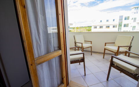 Anisia'S Home Otranto: Wood, Floor, Apartment, Hardwood, Wood Stain, Balcony, Chair, Wood Flooring, Daylighting, Plank
