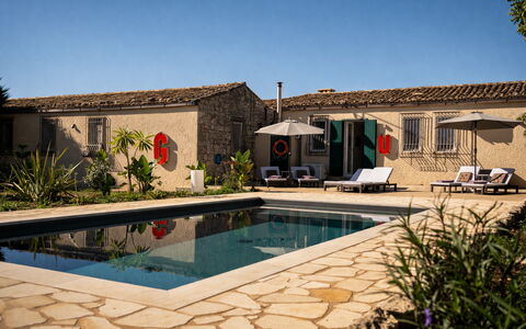 Villa Il Carato, Private Pool, Modica: Outdoor Furniture, Residential Area, Swimming Pool, Home, Estate, Hacienda, Resort, Chair, Villa, Sunlounger