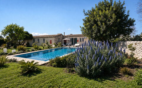 Villa Il Carato, Private Pool, Modica: Garden, Estate, Landscaping, Cottage, Hacienda, Backyard, Flowerpot, Courtyard, Farmhouse, Swimming Pool