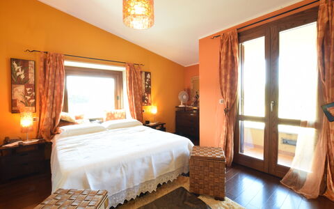 Villa Ina: Furniture, Interior Design, Bed, Bedroom, Wall, Room, Floor, Wood, Ceiling, Bed Sheet