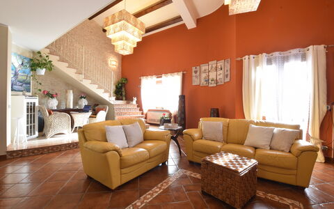 Villa Ina: Furniture, Interior Design, Wall, Flooring, Couch, Floor, Ceiling, Wood, Living Room, Room