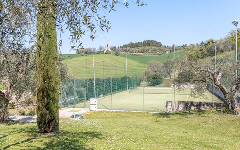 Serafini Holiday Home: Tree, Land Lot, Tennis Court, Lawn, Garden, Shade, Landscaping, Park, Fence