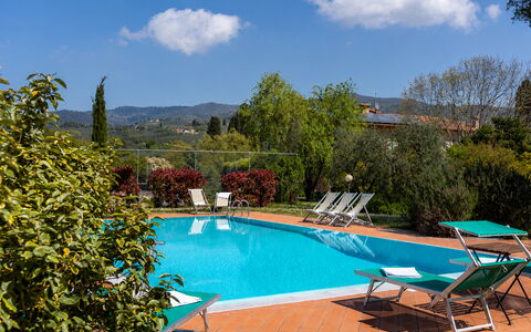 Il Leccio, Vinci, Private Pool and Tennis: Swimming Pool, Resort, Eco Hotel, Hacienda, Outdoor Furniture, Sunlounger, Villa, Hotel, Resort Town, Thermae